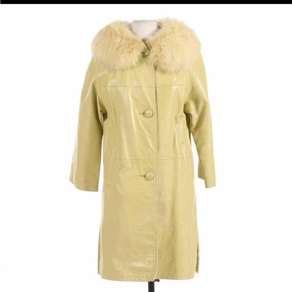 Vintage 1960s Leather and Fox Fur Coat
